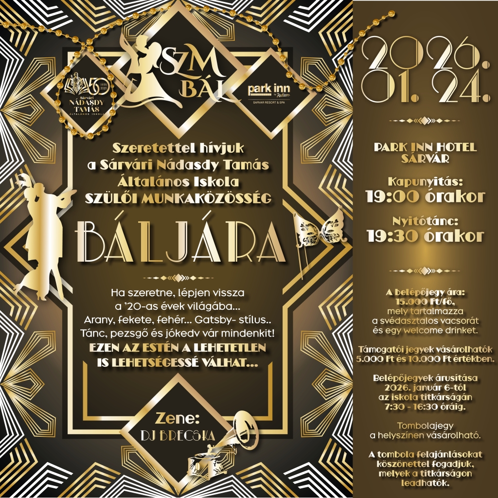 Sárvári Nádasdy Tamás Általános Iskola Szülői Munkaközösség bálja