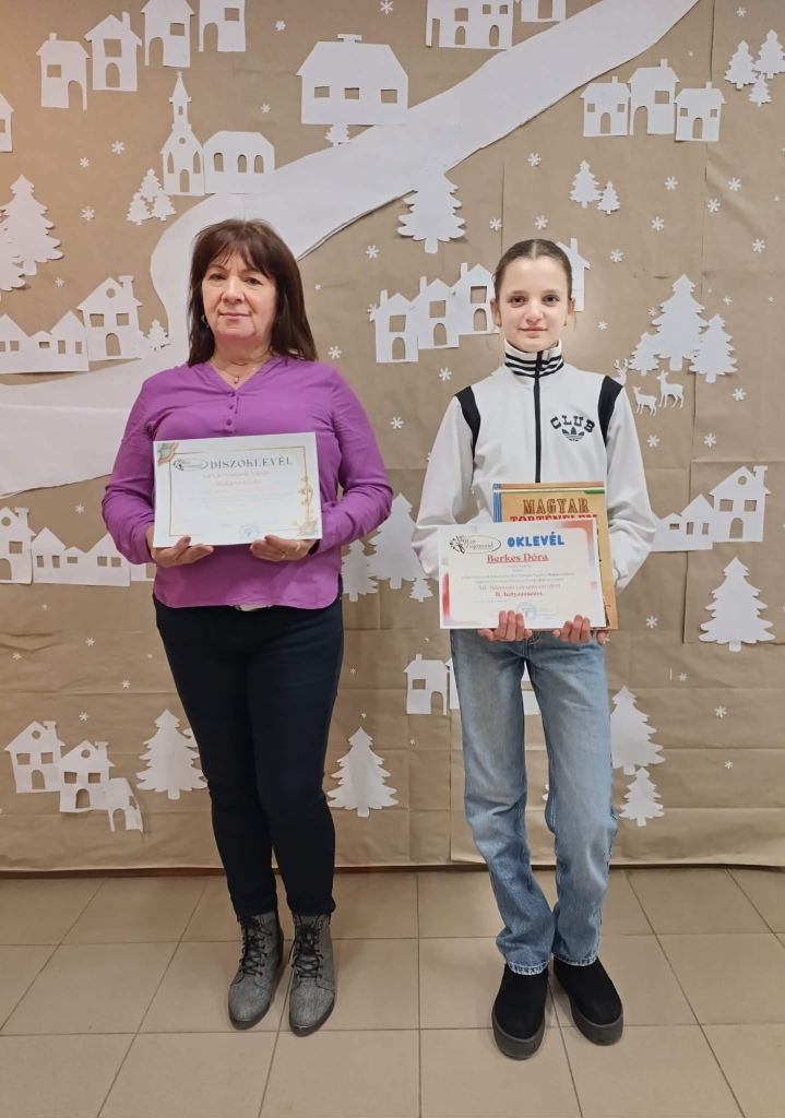  Országos 2. helyezést ért el Szépírás versenyen BERKES DÓRA 6. b osztályos tanulónk. 