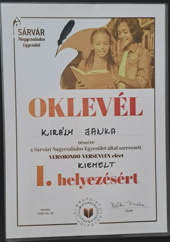 Tavaszi szavalóverseny 