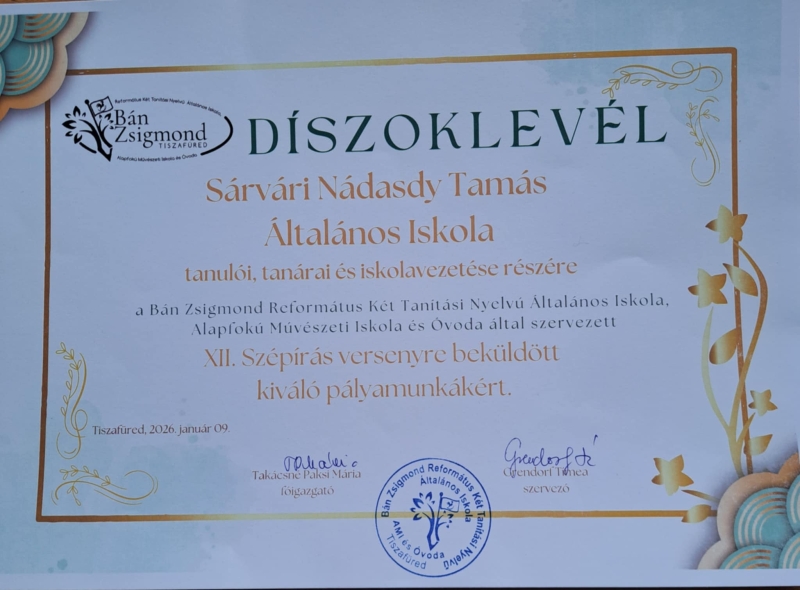 Szépírás verseny 