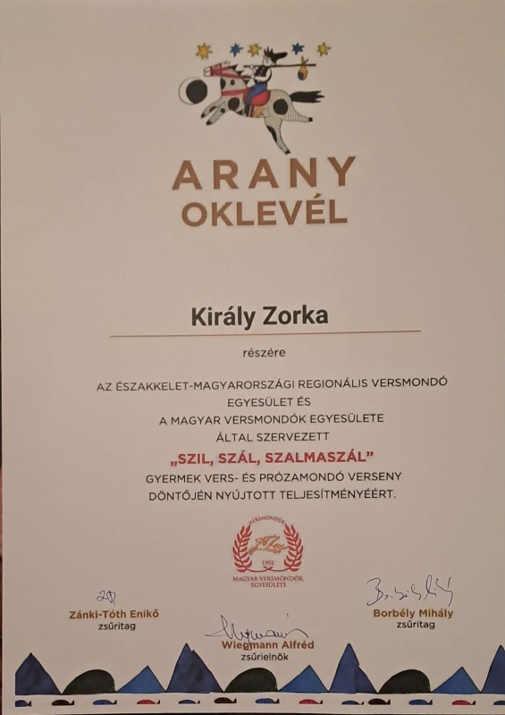 „Szil, szál, szalmaszál” című országos gyermek vers- és prózamondó verseny