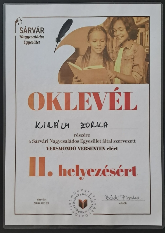 Tavaszi szavalóverseny 