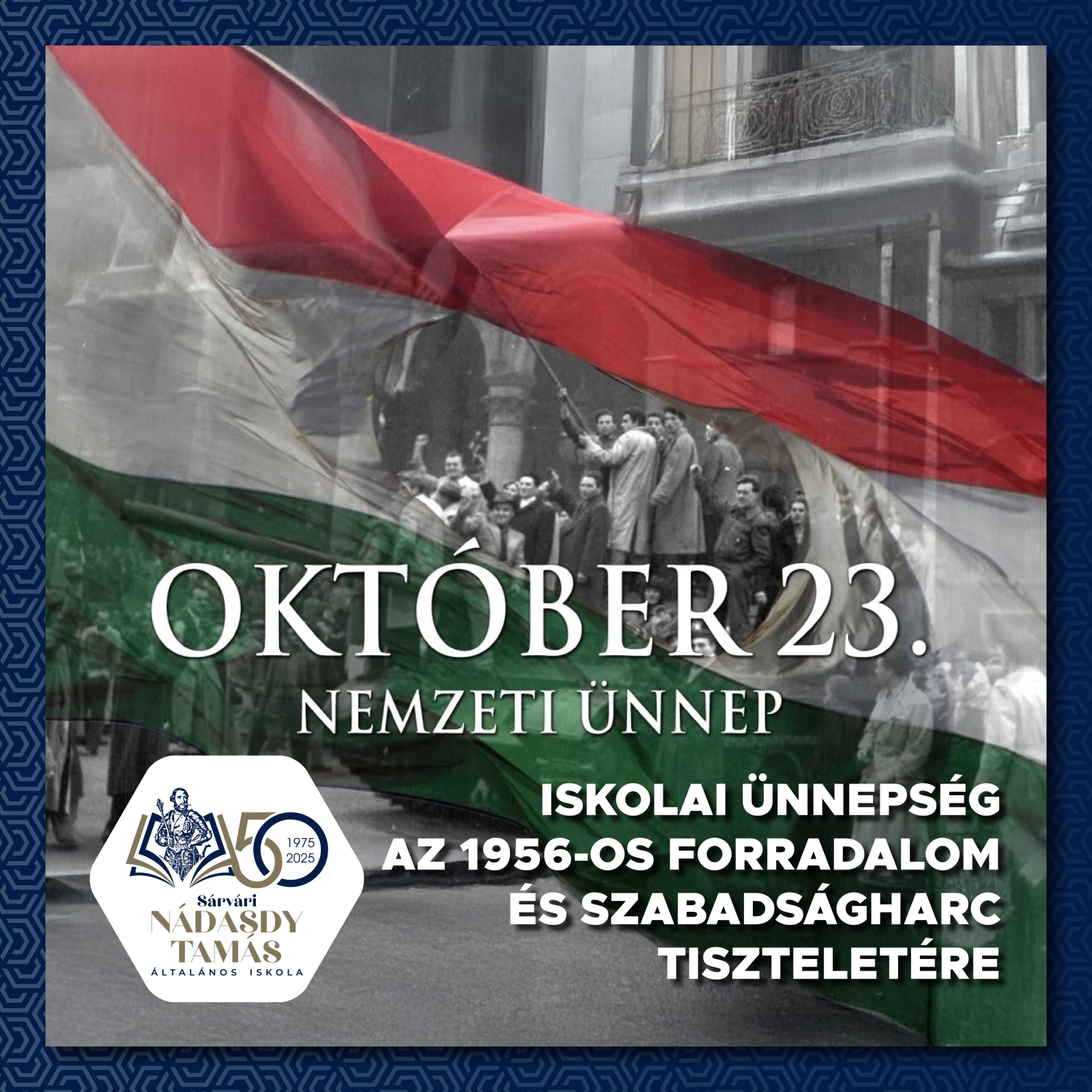 Iskolai ünnepség az 1956-os forradalom és szabadságharc tiszteletére 