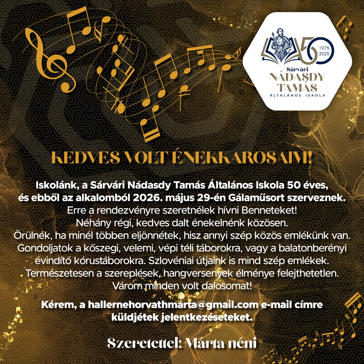 Felhívás egykori énekkarosoknak